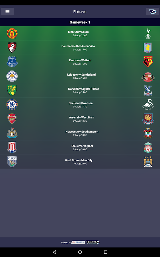   Fantasy Premier League 2015/16: screenshot 